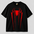 Spidy Black Oversized Graphic T-Shirt