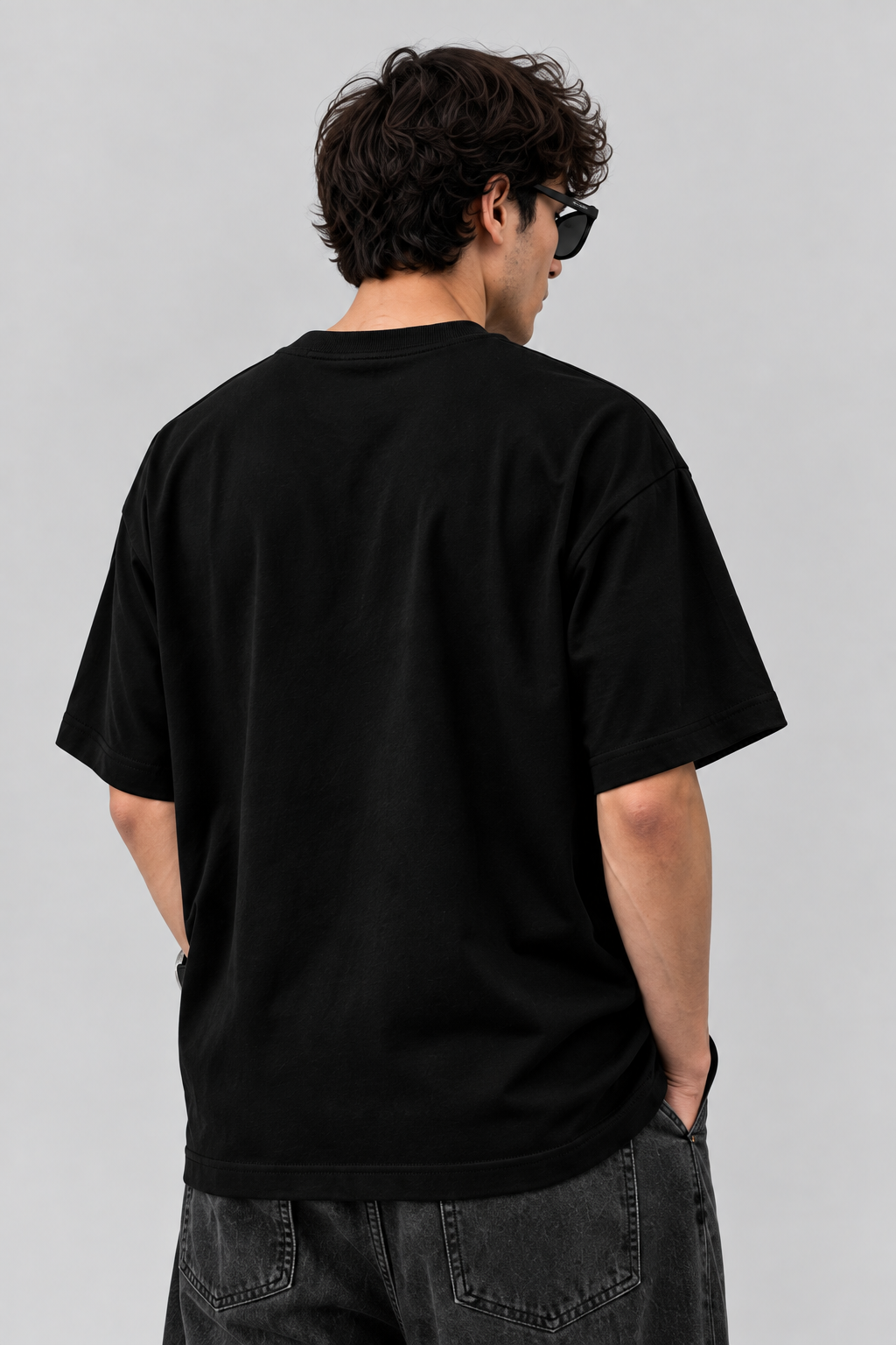 Spidy Black Oversized Graphic T-Shirt
