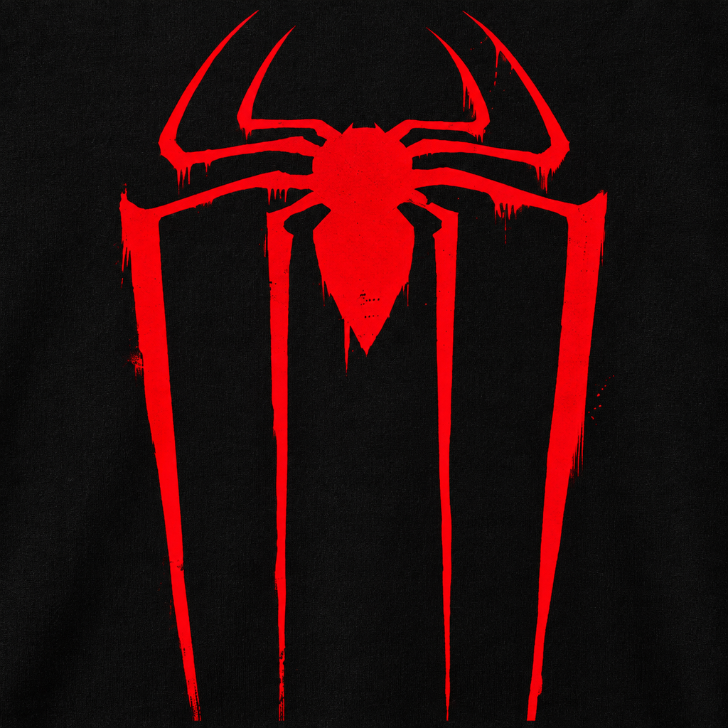 Spidy Black Oversized Graphic T-Shirt