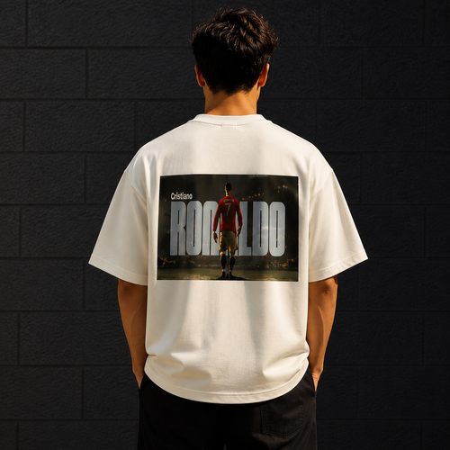 Cristiano Ronaldo Premium Oversized T-Shirt – Off White