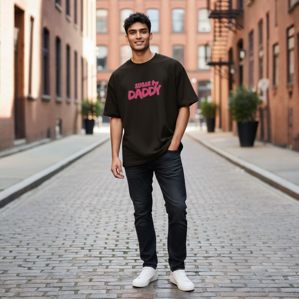 Sugar Daddy Oversized UNISEX Graphic T-Shirt – Black