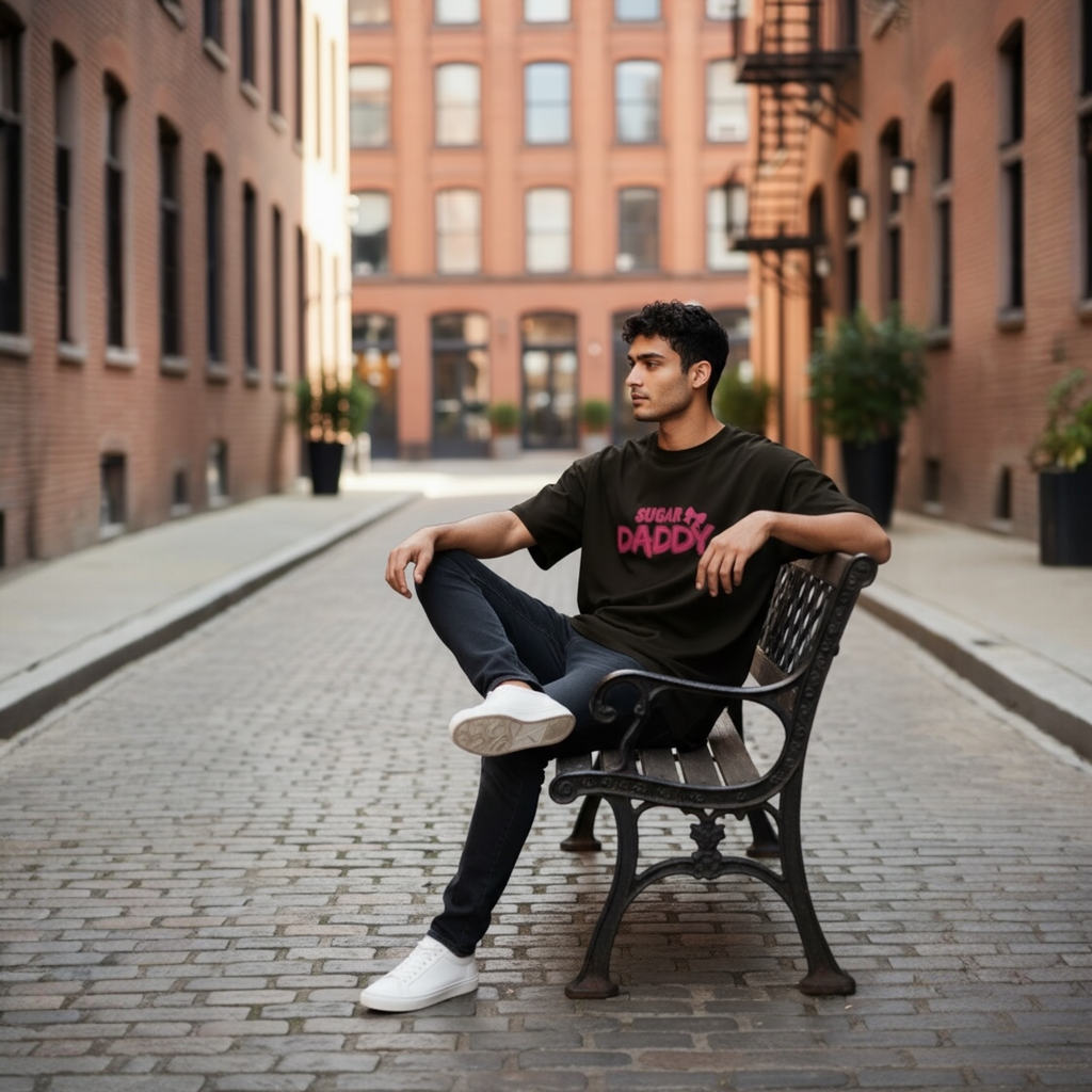 Sugar Daddy Oversized UNISEX Graphic T-Shirt – Black