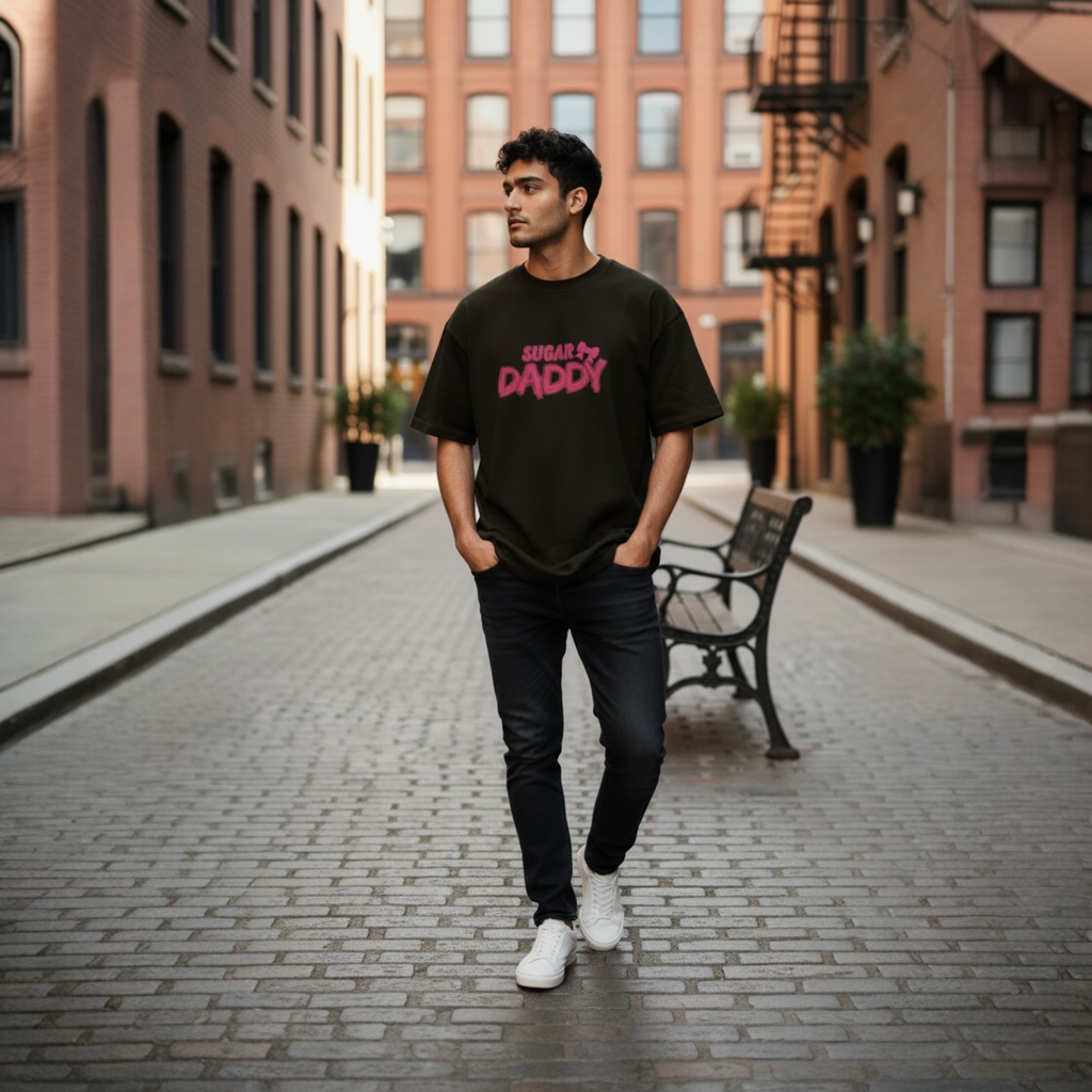 Sugar Daddy Oversized UNISEX Graphic T-Shirt – Black