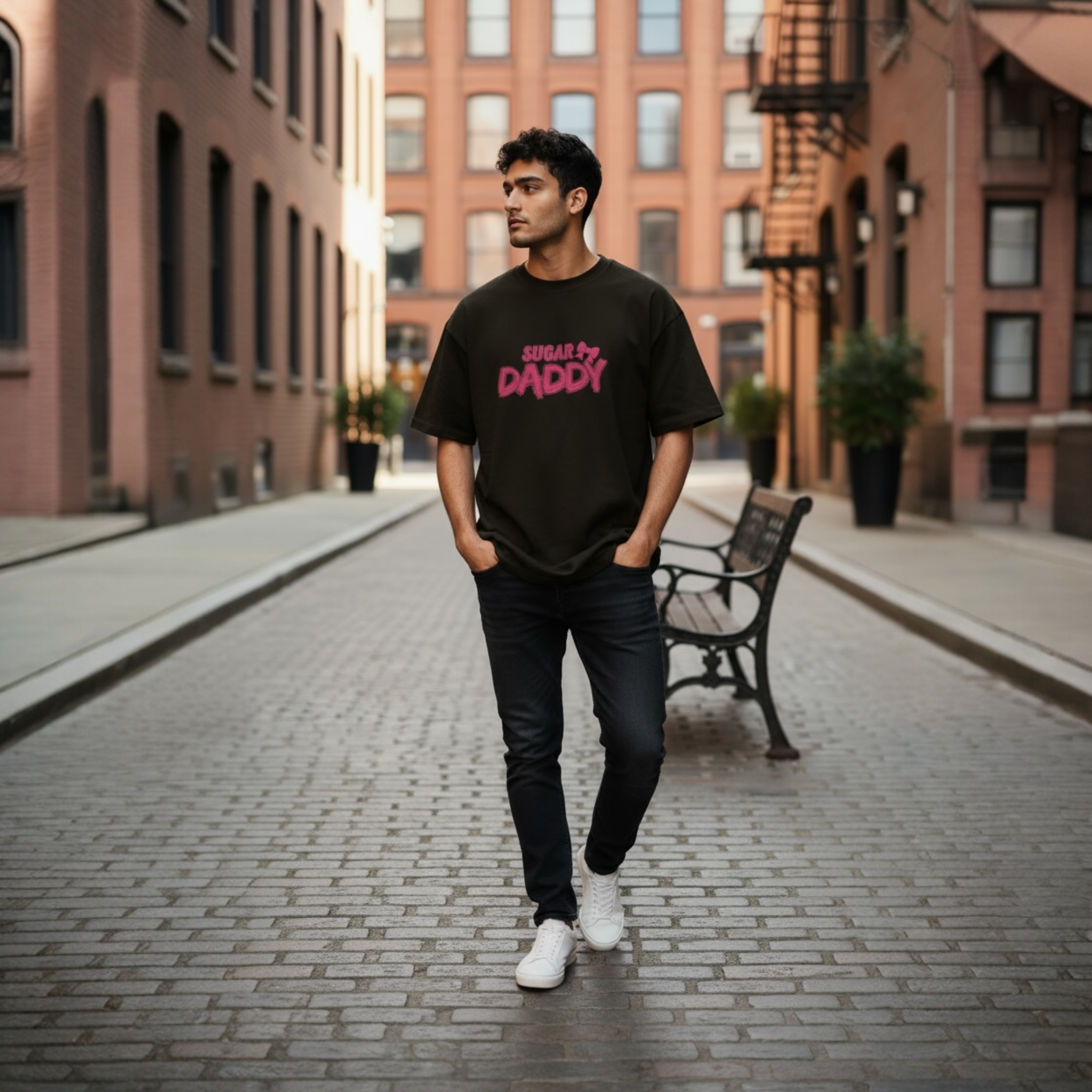 Sugar Daddy Oversized UNISEX Graphic T-Shirt – Black