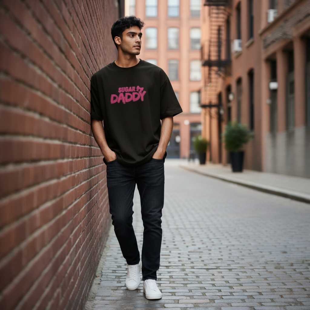 Sugar Daddy Oversized UNISEX Graphic T-Shirt – Black
